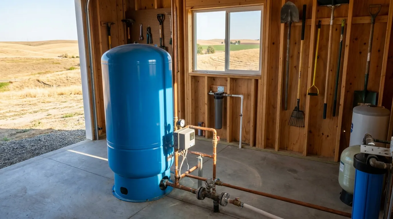 Pressure tank and pump controls at an Eagle home
