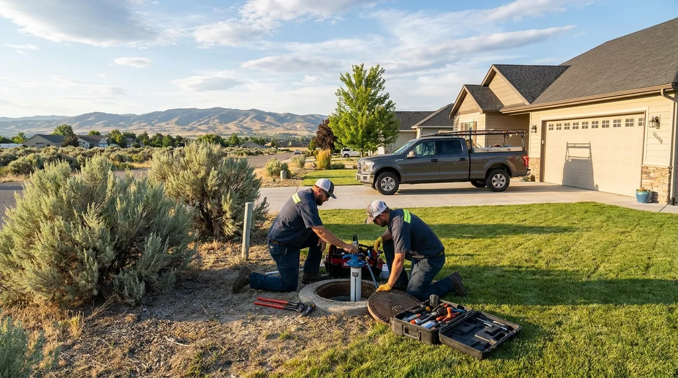 Well pump repair work at a Nampa, Idaho home